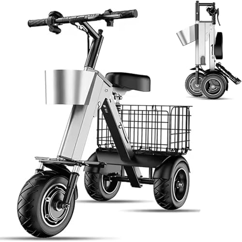 Tricycle Électrique Pliable Aluminium 36V 10Ah – 25 km/h, 150 kg, Autonomie 50 km