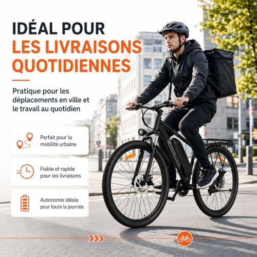 ZAZAWORK CF29 – Vélo Électrique 29'' 250W 48V 15Ah 100 km 21 Vitesses – Vitesse max 25 km/h Blanc/Vert