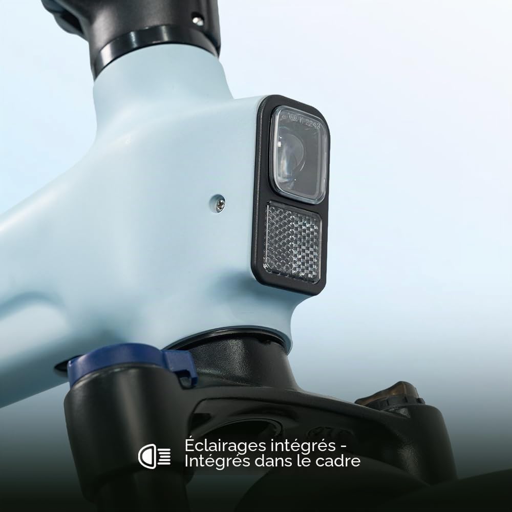 ADO Air 20 Ultra 2026 – Vélo Électrique Pliable 20'' Moteur Bafang 250W Courroie 100 km APP NFC Bleu – Vitesse max 25 km/h