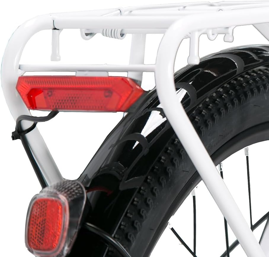 Cysum Cityrun – Vélo Électrique Urbain 26'' Moteur 250W 36V 10Ah 80 km 7 Vitesses Blanc – Vitesse max 25 km/h