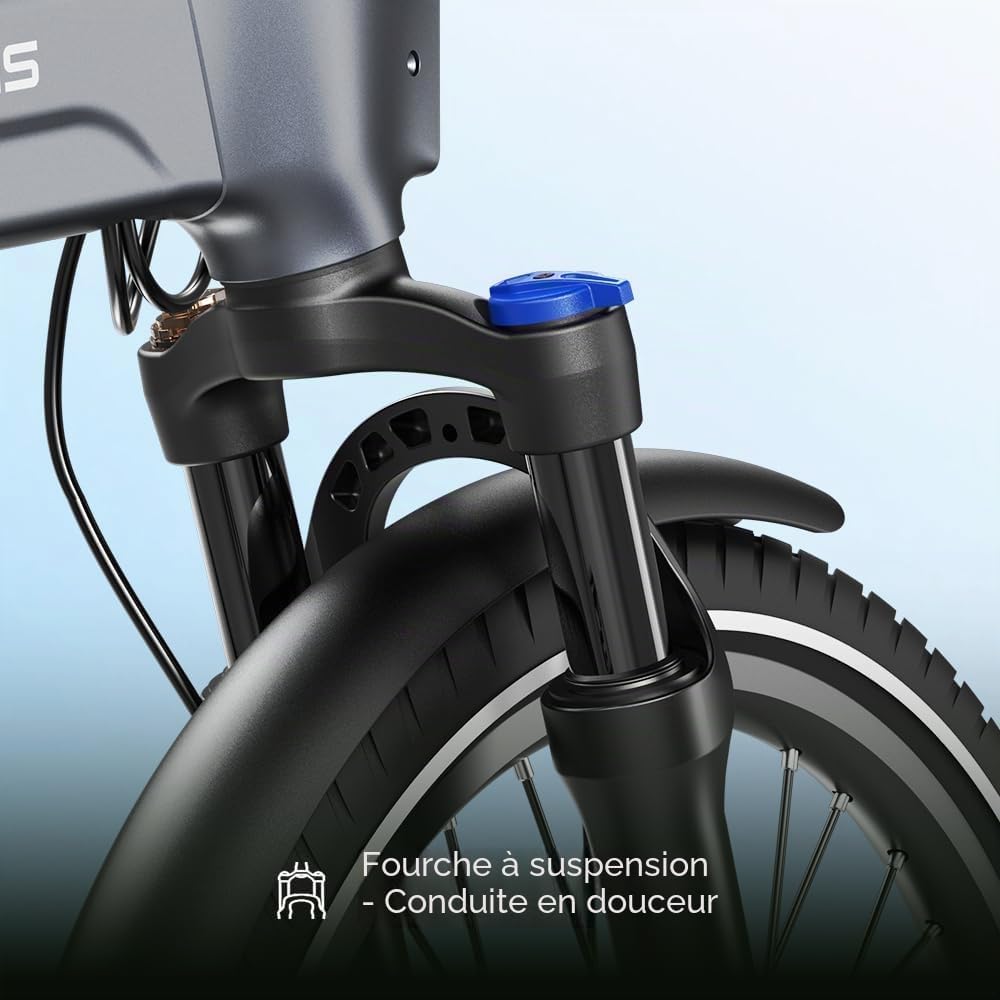 ADO Air 20 Ultra 2026 – Vélo Électrique Pliable 20'' Moteur Bafang 250W Courroie 100 km APP NFC Bleu – Vitesse max 25 km/h