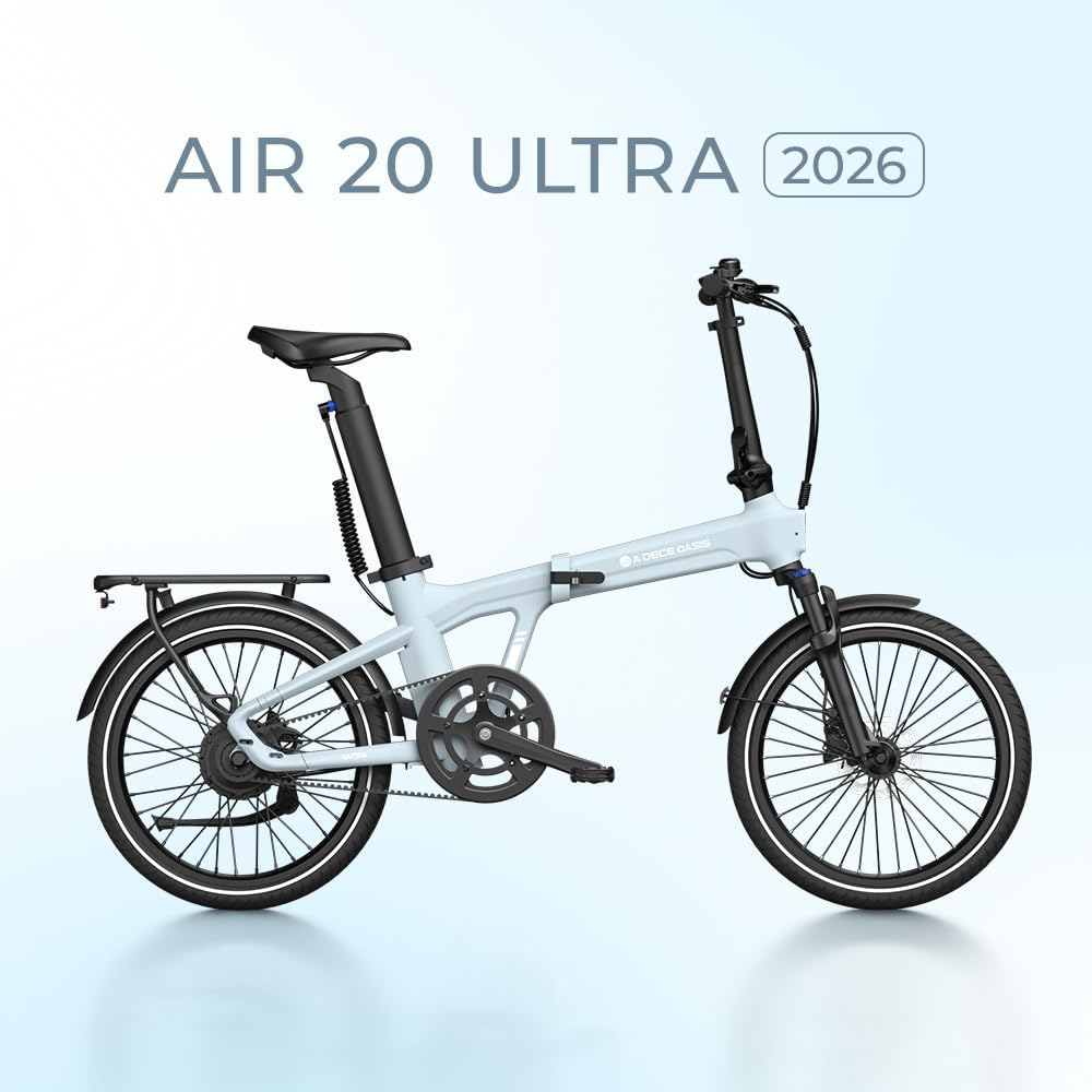 ADO Air 20 Ultra 2026 – Vélo Électrique Pliable 20'' Moteur Bafang 250W Courroie 100 km APP NFC Bleu – Vitesse max 25 km/h