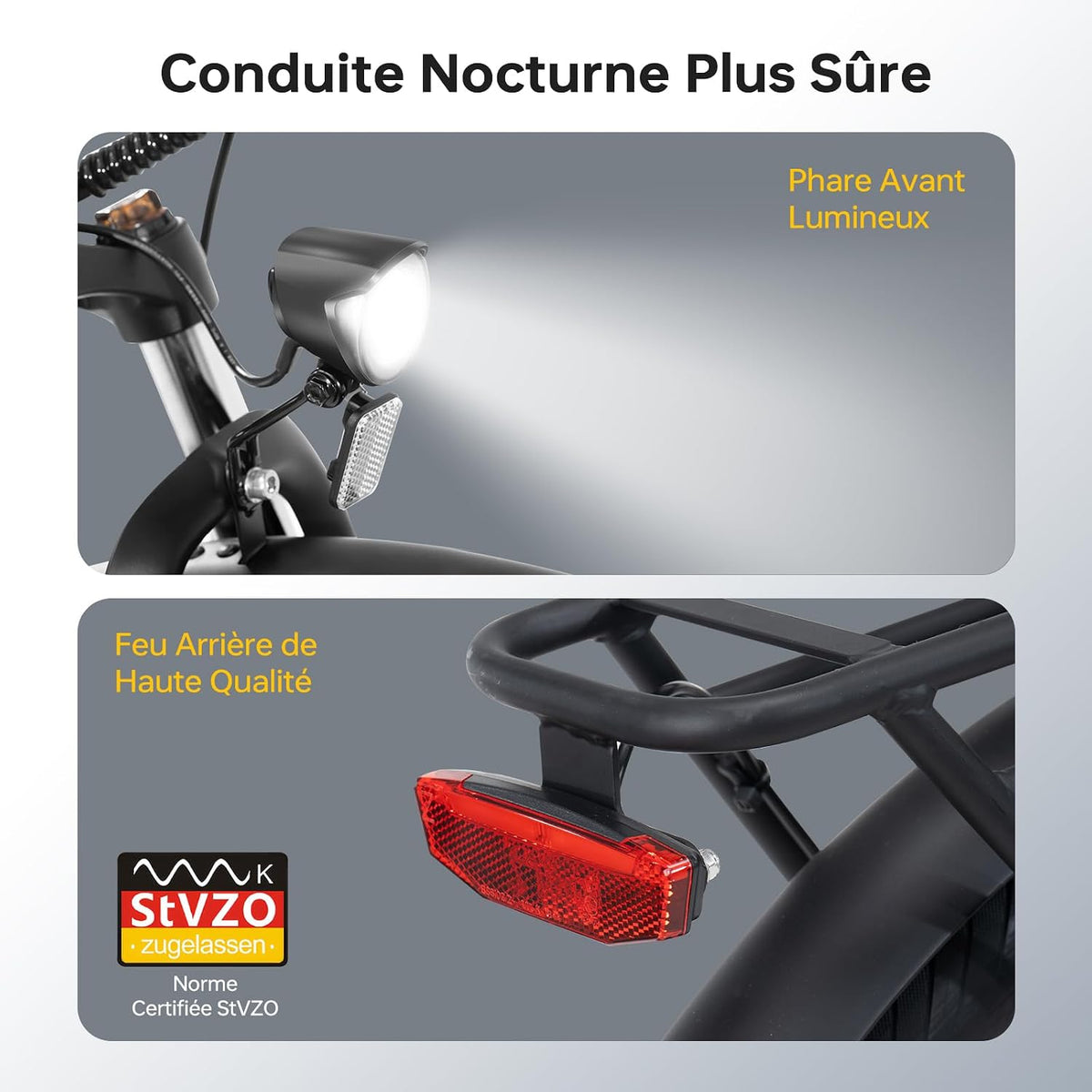 Eleglide T2 – Vélo Électrique Urbain 27.5'' Moteur 250W 45Nm 36V 13Ah 100 km Freins Hydrauliques StVZO Gris – Vitesse max 25 km/h