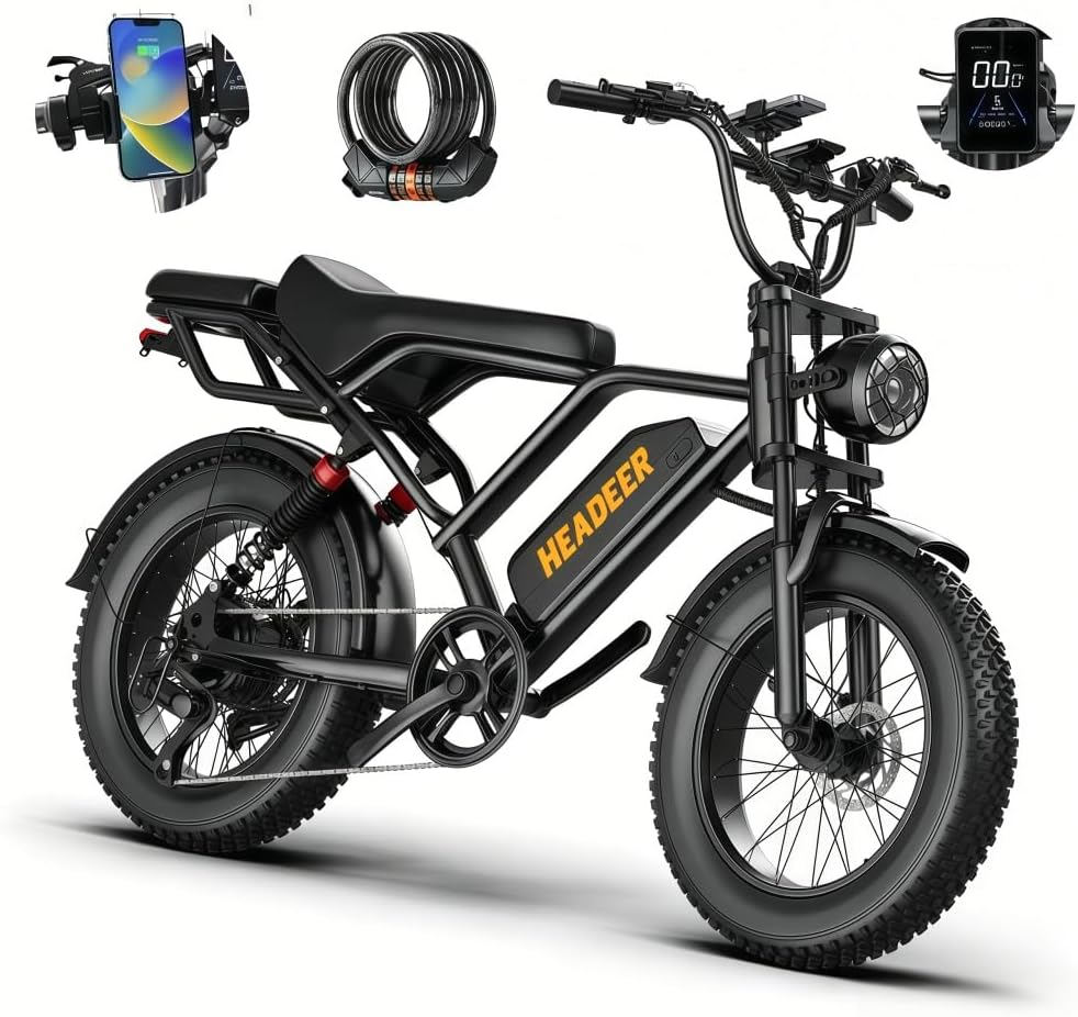 Snokco BK20 – Fat Bike Électrique 20" 48V 20Ah 100 km Double Suspension – Vitesse max 25 km/h CE