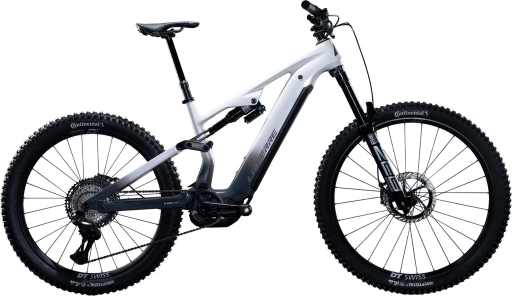VTT Électrique Tout-Suspendu Lapierre Overvolt AM CF 10.8 Shimano 12V 800Wh Bosch 120 Nm MX (29/27.5'') – Vitesse max 25 km/h Blanc/Gris 2026