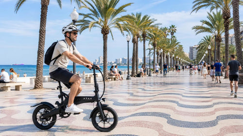ATAA City 00 – Vélo Électrique Pliable 18.9 kg Cadre Magnésium 250W 36V 7.8Ah 58 km Courroie CE Noir – Vitesse max 25 km/h