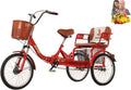 Tricycle Adulte avec Siège – Vélo 3 Roues 50,8 cm, Panier Arrière, Stabilité et Confort