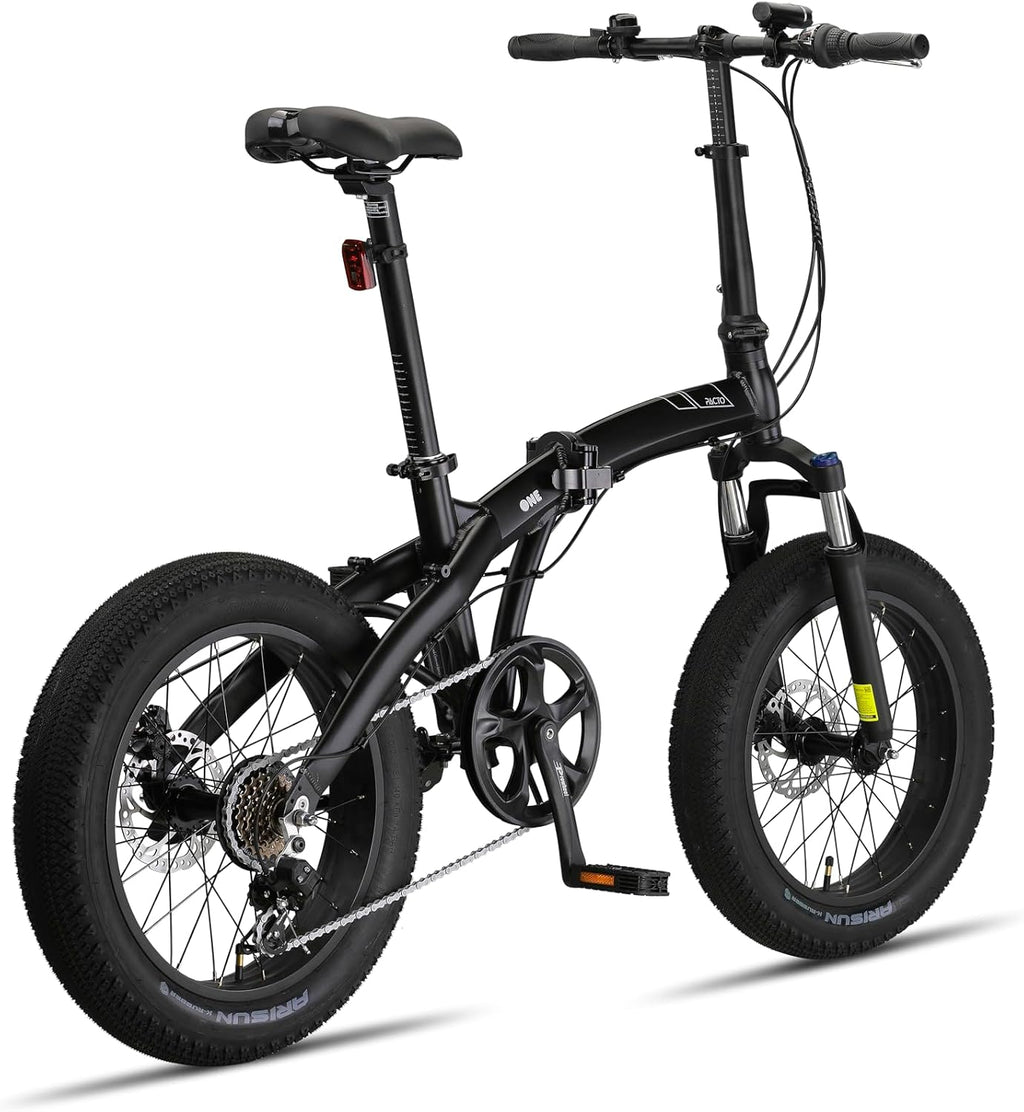 PACTO One - Fatbike Pliable 20" | 6 Vitesses | Cadre Aluminium | 17 kg | Noir
