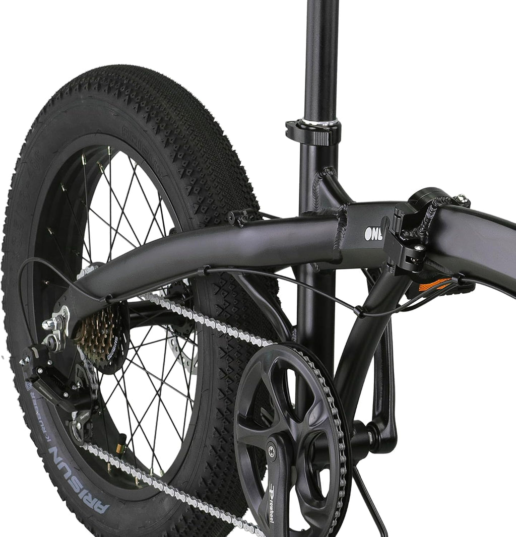 PACTO One - Fatbike Pliable 20" | 6 Vitesses | Cadre Aluminium | 17 kg | Noir