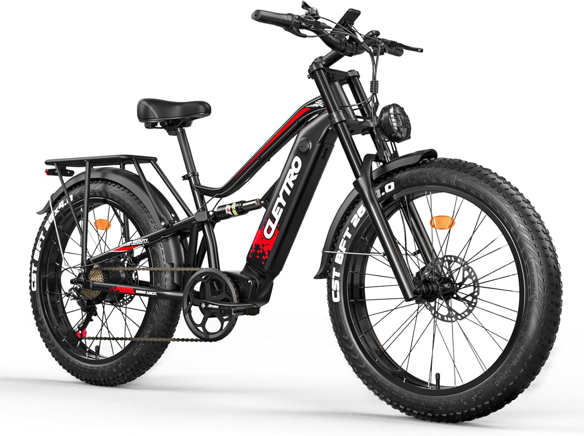 Lohang VTT Électrique 26'' – Moteur 80Nm 48V 18Ah 90 km Suspension Intégrale Freins Hydrauliques 7V Noir – Vitesse max 25 km/h