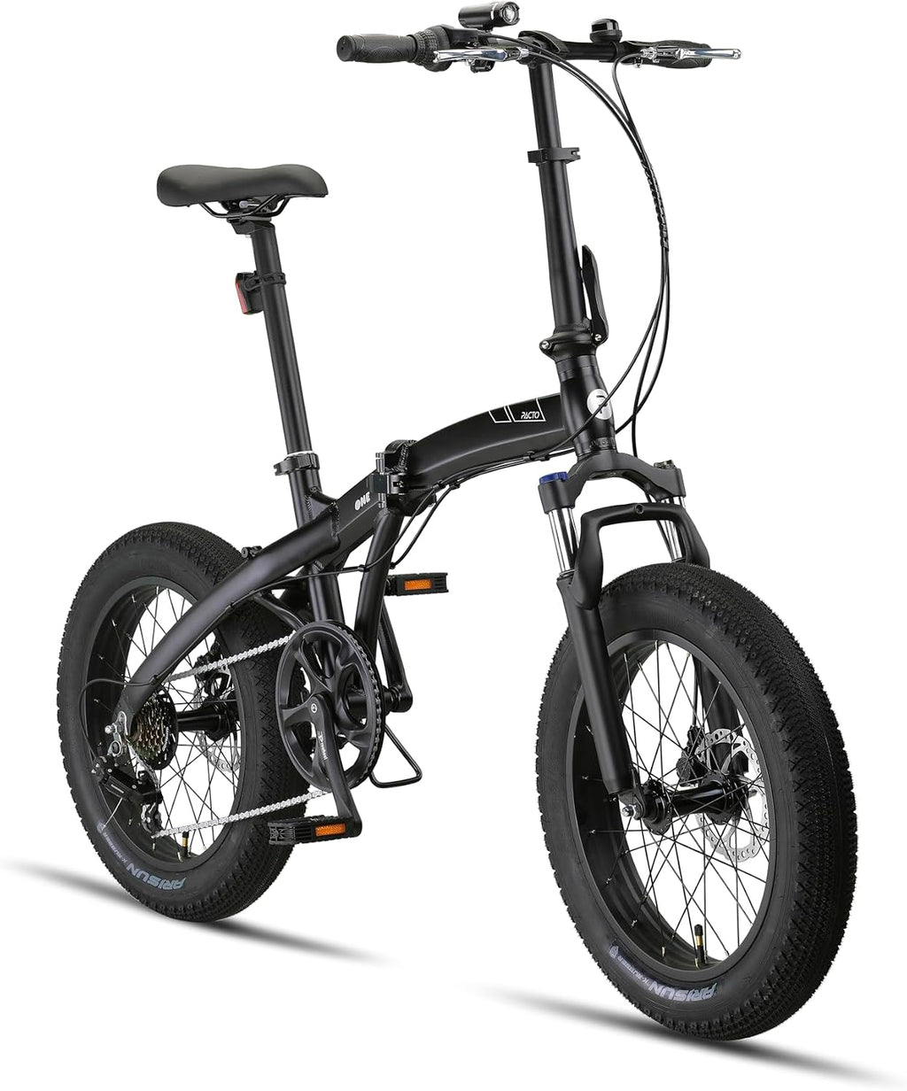 PACTO One - Fatbike Pliable 20" | 6 Vitesses | Cadre Aluminium | 17 kg | Noir