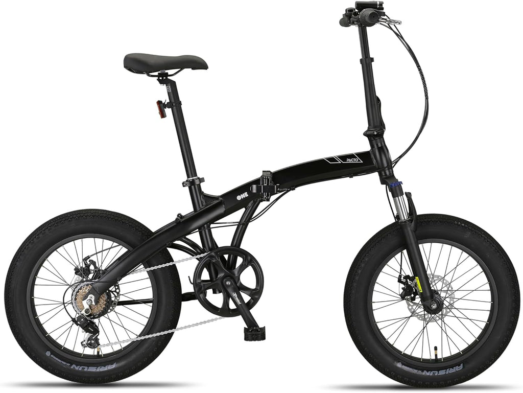 PACTO One - Fatbike Pliable 20" | 6 Vitesses | Cadre Aluminium | 17 kg | Noir
