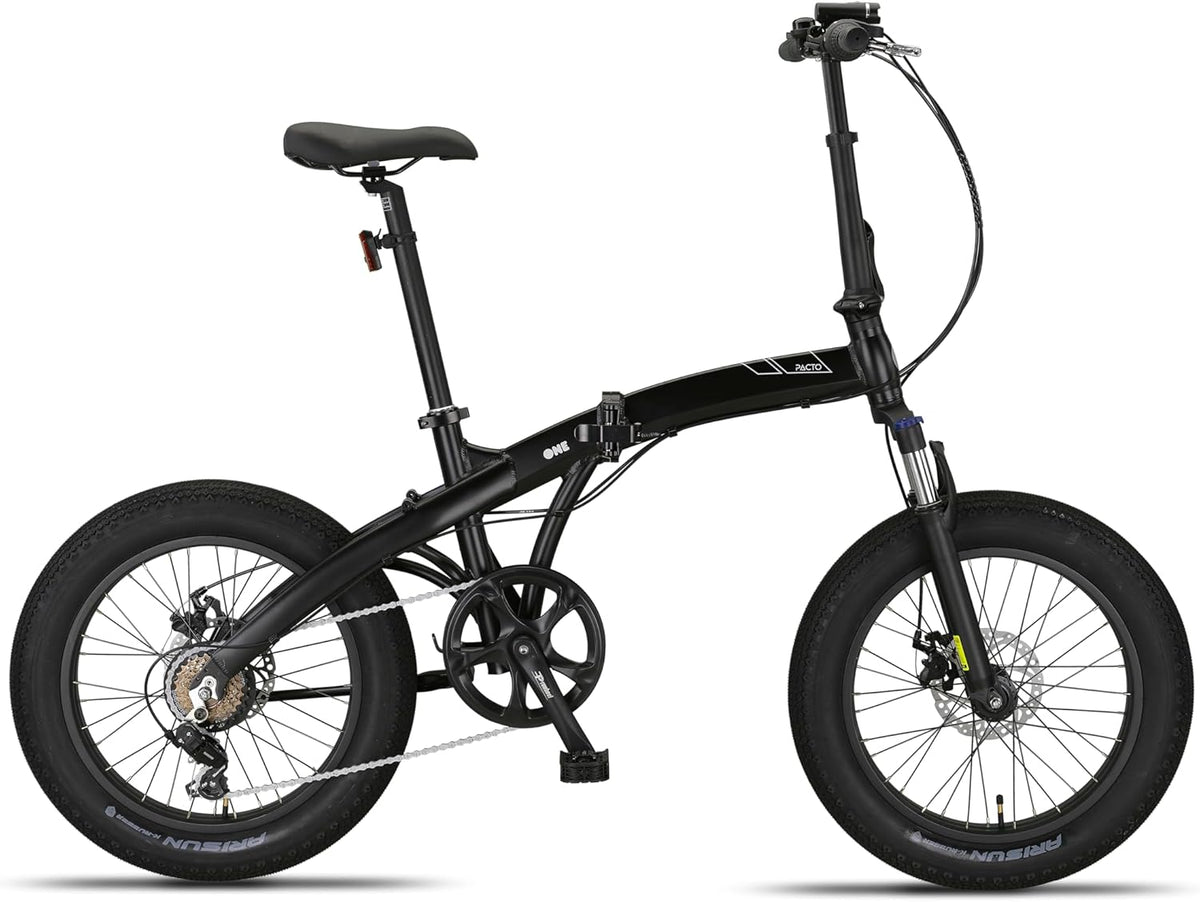 PACTO One - Fatbike Pliable 20" | 6 Vitesses | Cadre Aluminium | 17 kg | Noir