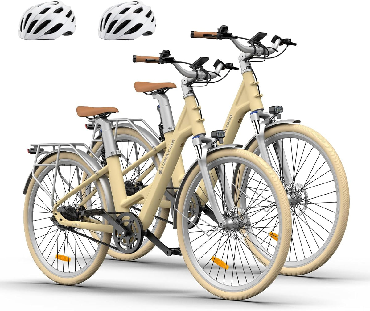 ADO Air 28*2 – Vélo Électrique Urbain 28'' Moteur 250W 36V 9.6Ah 100 km Courroie Silencieuse 2 Paniers APP – Vitesse max 25 km/h