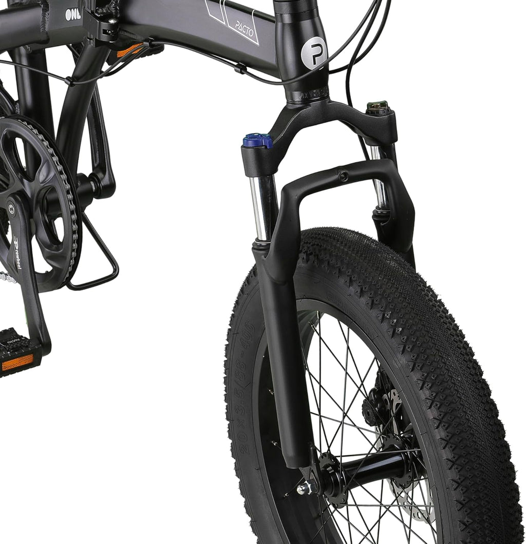 PACTO One - Fatbike Pliable 20" | 6 Vitesses | Cadre Aluminium | 17 kg | Noir