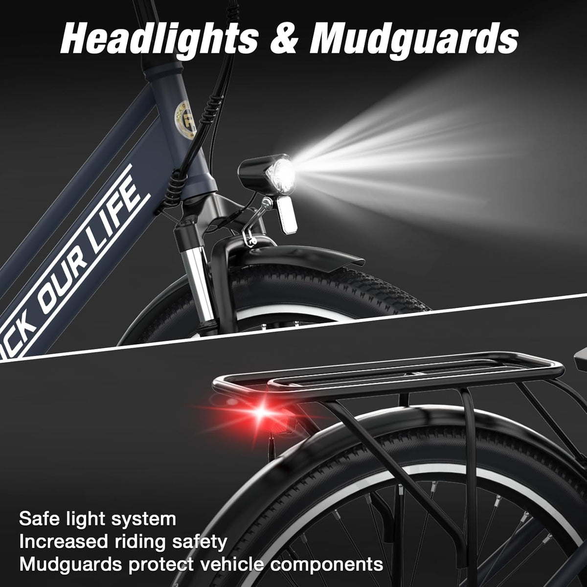 RCB RK8S - Vélo Électrique Urbain 26" | 36V 10,4Ah | 90 km | 250W | Noir – Vitesse max 25 km/h