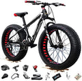 VTT Fat Tire 26''x4.0'' Aluminium – 27 Vitesses, Suspension Avant 100mm, Freins Disque, Adulte