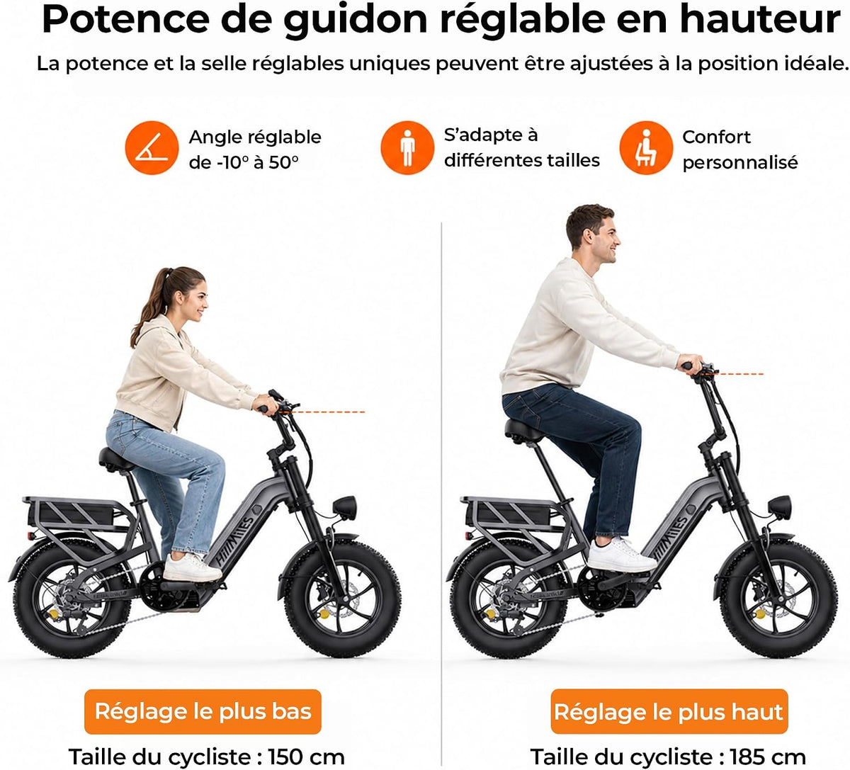 HillMiles - Vélo Électrique Fat Bike 16" | 120-250 km | 864 Wh | Moteur 65 Nm – Vitesse max 25 km/h