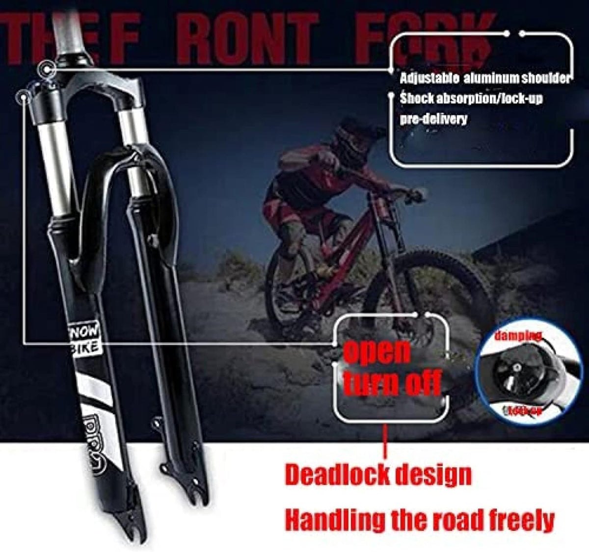 VTT Fat Tire 26''x4.0'' Aluminium – 27 Vitesses, Suspension Avant 100mm, Freins Disque, Adulte