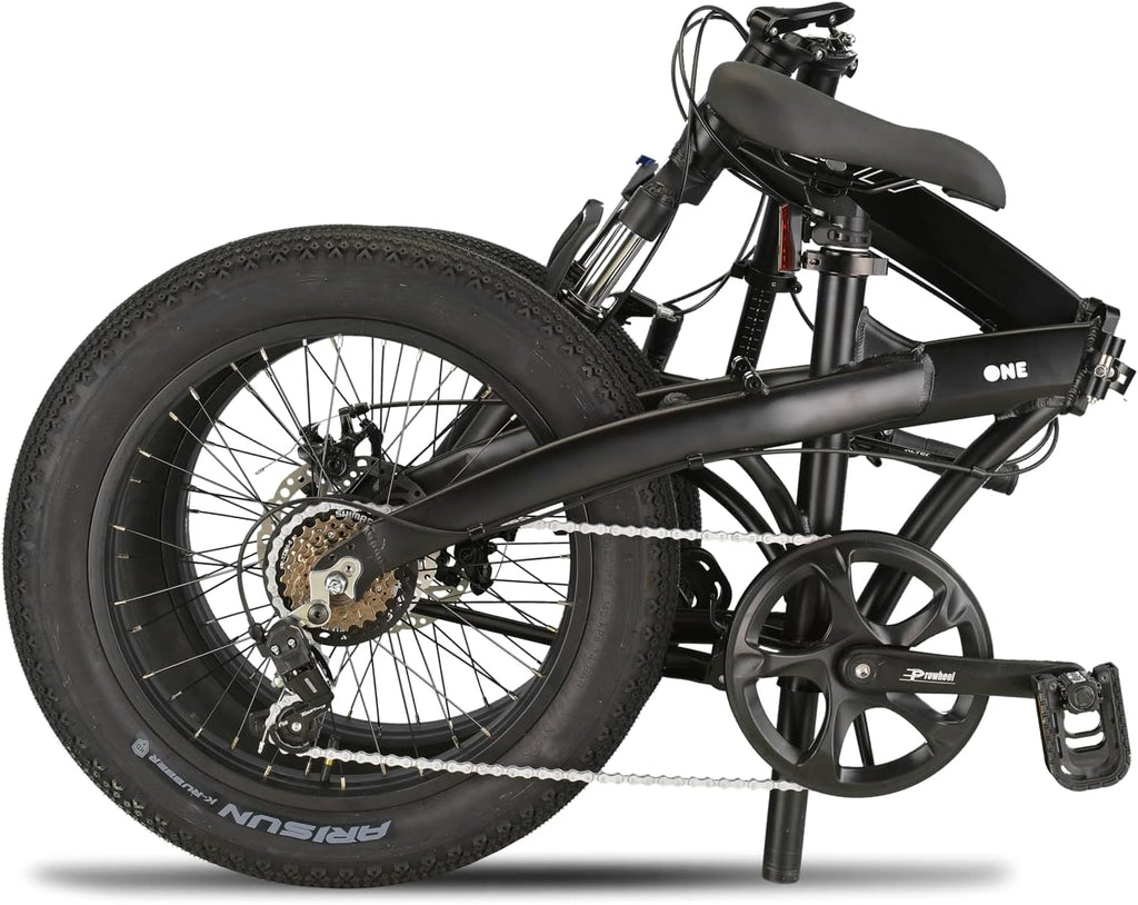 PACTO One - Fatbike Pliable 20" | 6 Vitesses | Cadre Aluminium | 17 kg | Noir