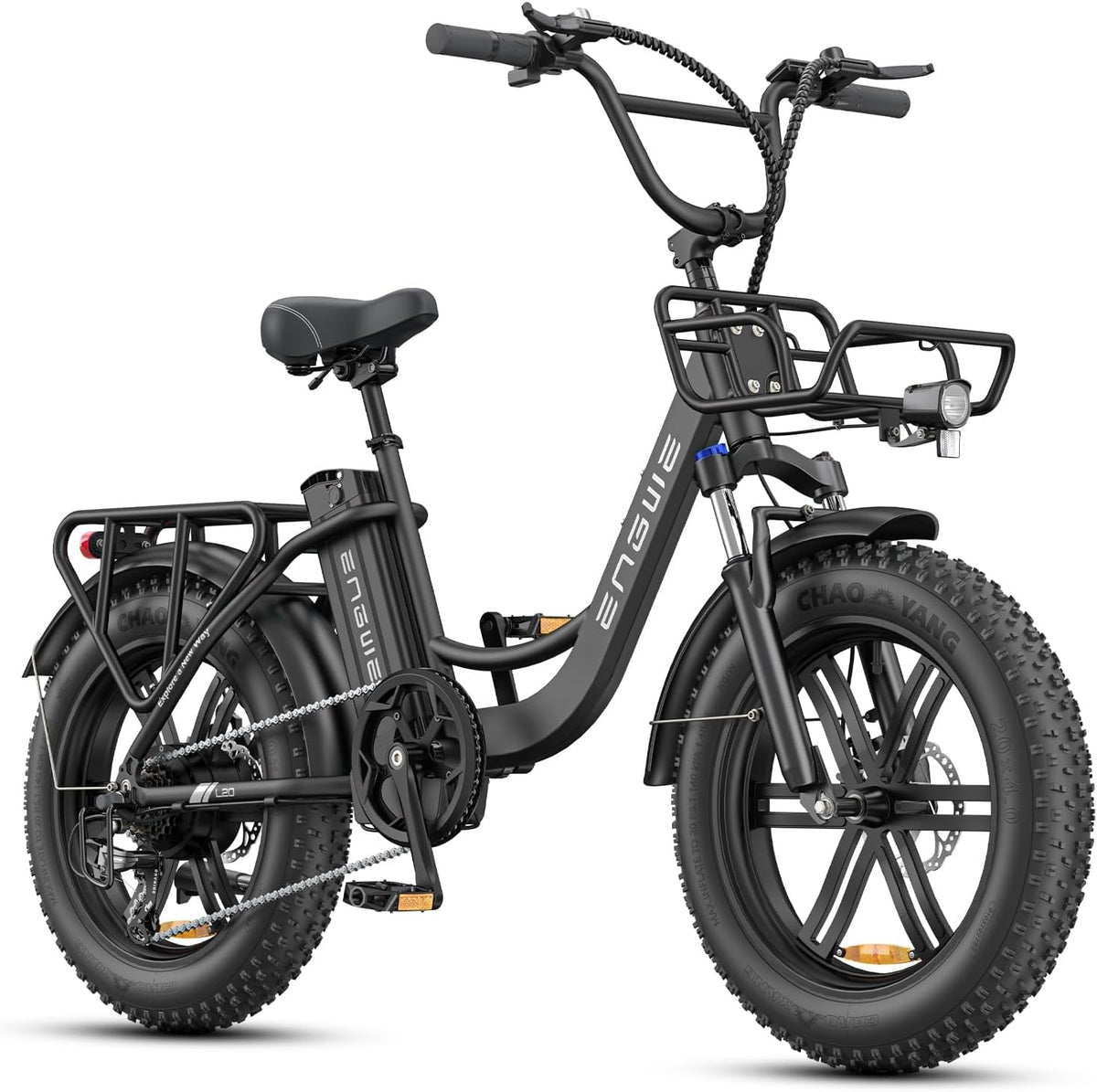 ENGWE L20 Boost – Fat Bike Électrique 20''x4'' 250W 75Nm 48V 13Ah 126 km – Vitesse max 25 km/h – Cadre Bas Noir