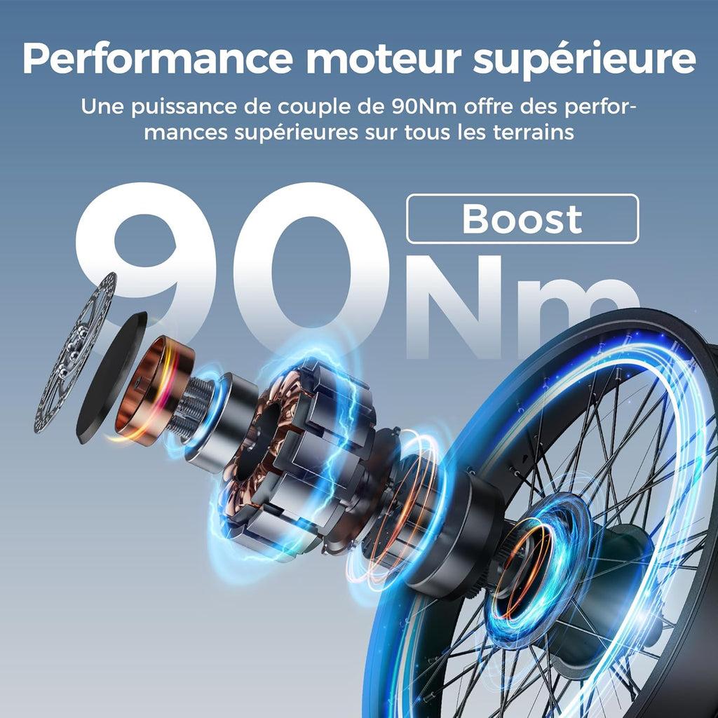 ENGWE Engine Pro 3.0 Boost – Fat Bike Électrique Pliable 20'' 250W 90Nm 48V 15Ah 130 km – Vitesse max 25 km/h GPS IOT