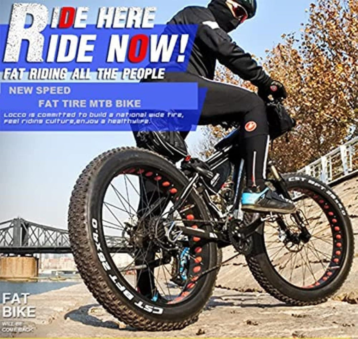 VTT Fat Tire 26''x4.0'' Aluminium – 27 Vitesses, Suspension Avant 100mm, Freins Disque, Adulte