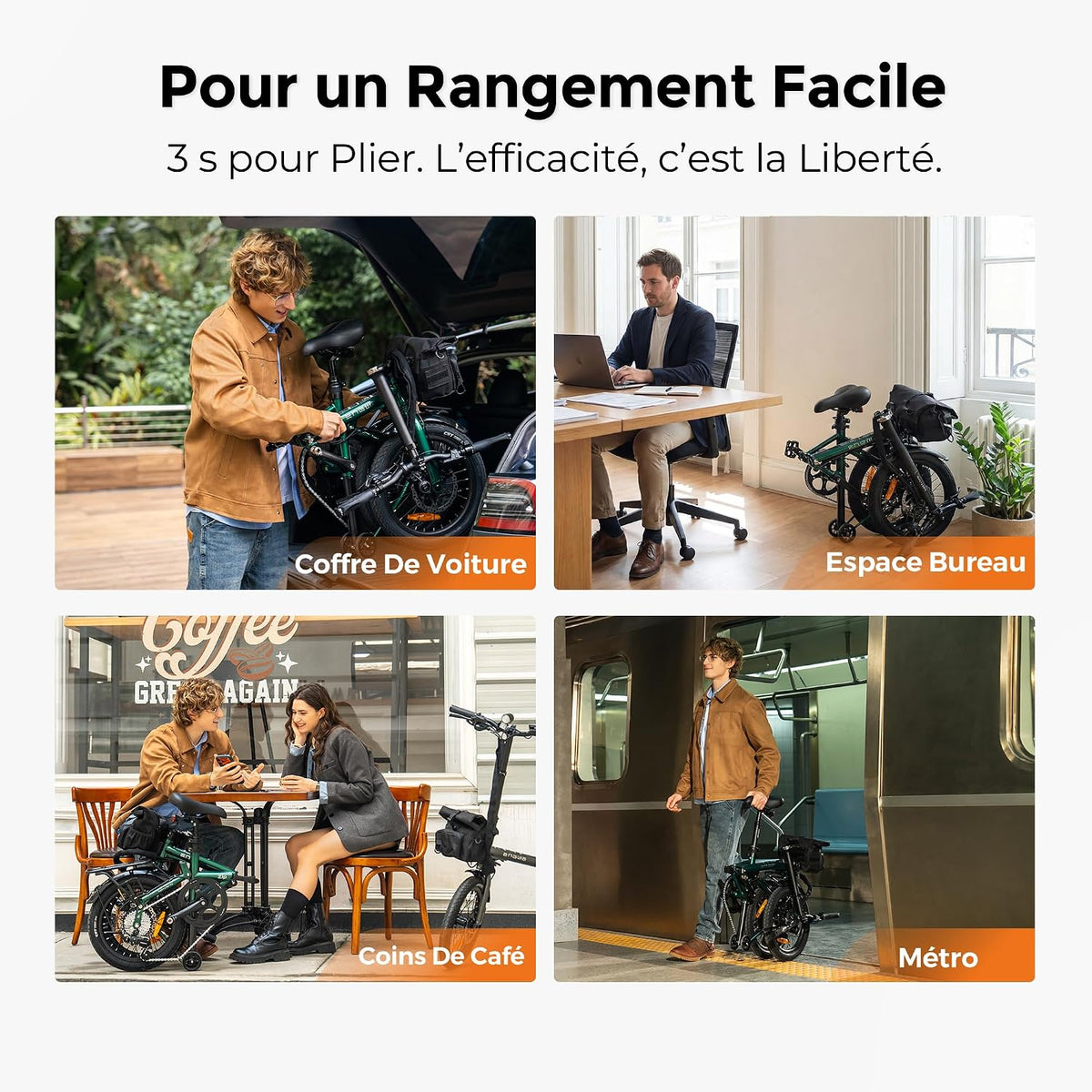 ENGWE Zip - Vélo Électrique Pliable 16,9 kg | 120 km | Moteur 250W – Vitesse max 25 km/h