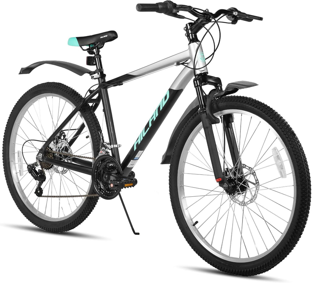 HH HILAND VTT Aluminium – 18 Vitesses, Fourche Suspendue, Freins Disque, Roues 26''/27.5''/29''