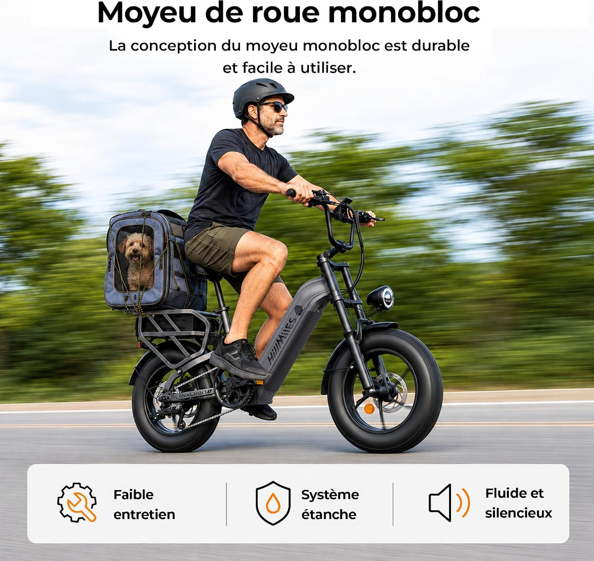 HillMiles Milelink1 - Vélo Électrique Fat Bike 16" | 120-250 km | 864 Wh | Gris Métallisé – Vitesse max 25 km/h