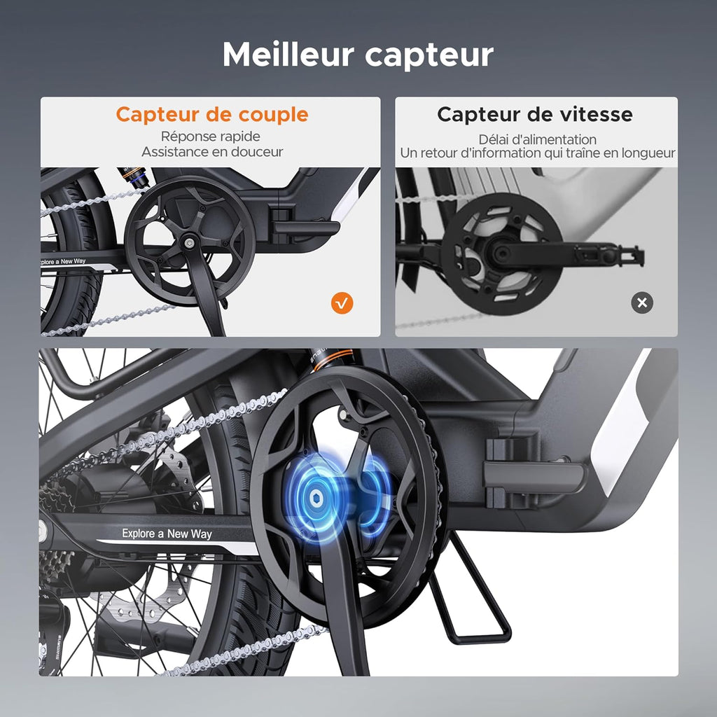 ENGWE L20 3.0 Boost - Vélo Électrique Pliable | 48V 13,5Ah | 135 km | Capteur de Couple 75 Nm – Vitesse max 25 km/h