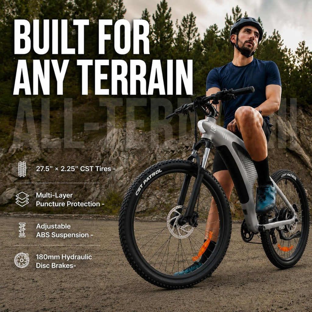 HX Q5 Shark – VTT Électrique 27.5'' Bafang 85Nm 48V 13Ah 60 km – Vitesse max 25 km/h – Design Requin RGB Bleu