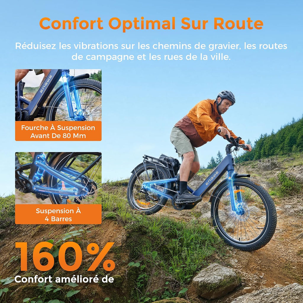 ENGWE E26 3.0 Pro - VTT Électrique Moteur Central 100 Nm | 135 km | 48V 15Ah – Vitesse max 25 km/h